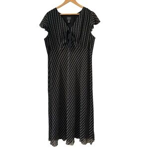 INC International Concepts Black and White V-Neck Maxi Dress